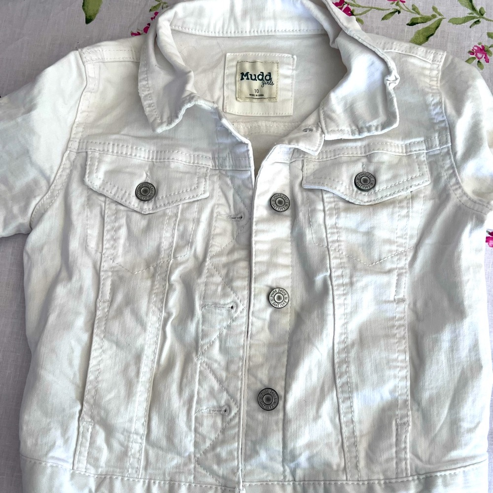 White denim jacket by mudd girls size 10
